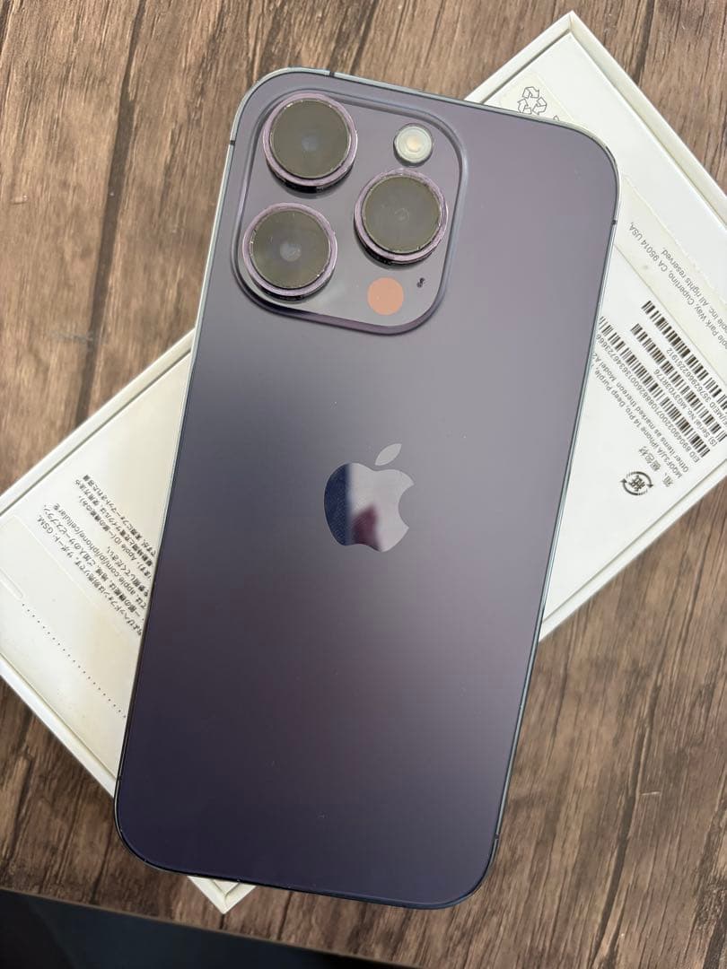 iphone14pro 128gb ディープパープル☆美品 最大容量75%