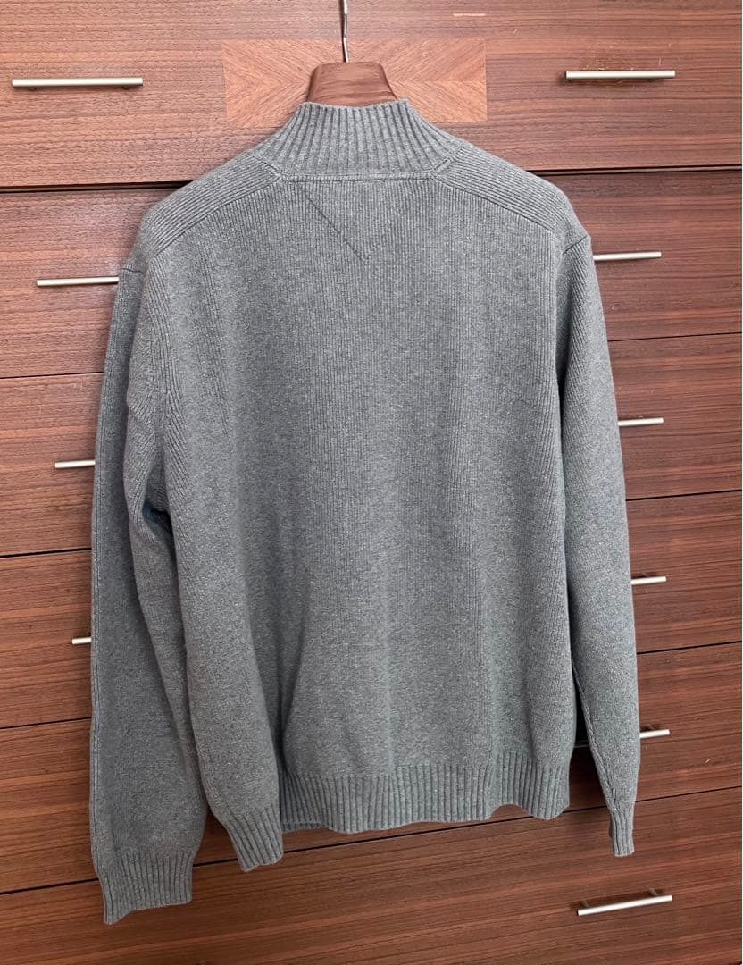 Lサイズ　トミー　ヒルフィガー　フルジップアップニット　カーディガン　グレー