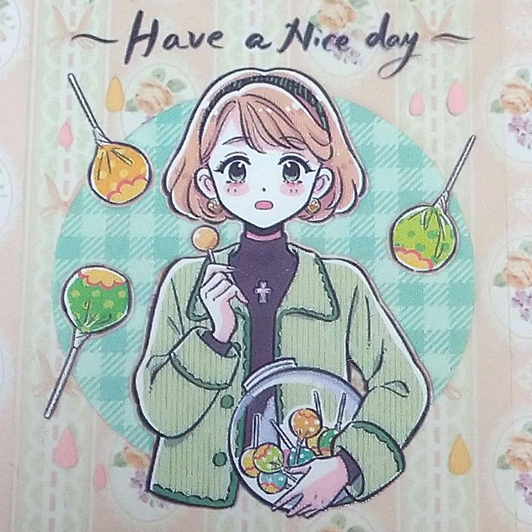 のこり２✩SALE✩J15＃春日心动(PET)茶犁切り売り海外人物マステ女の子