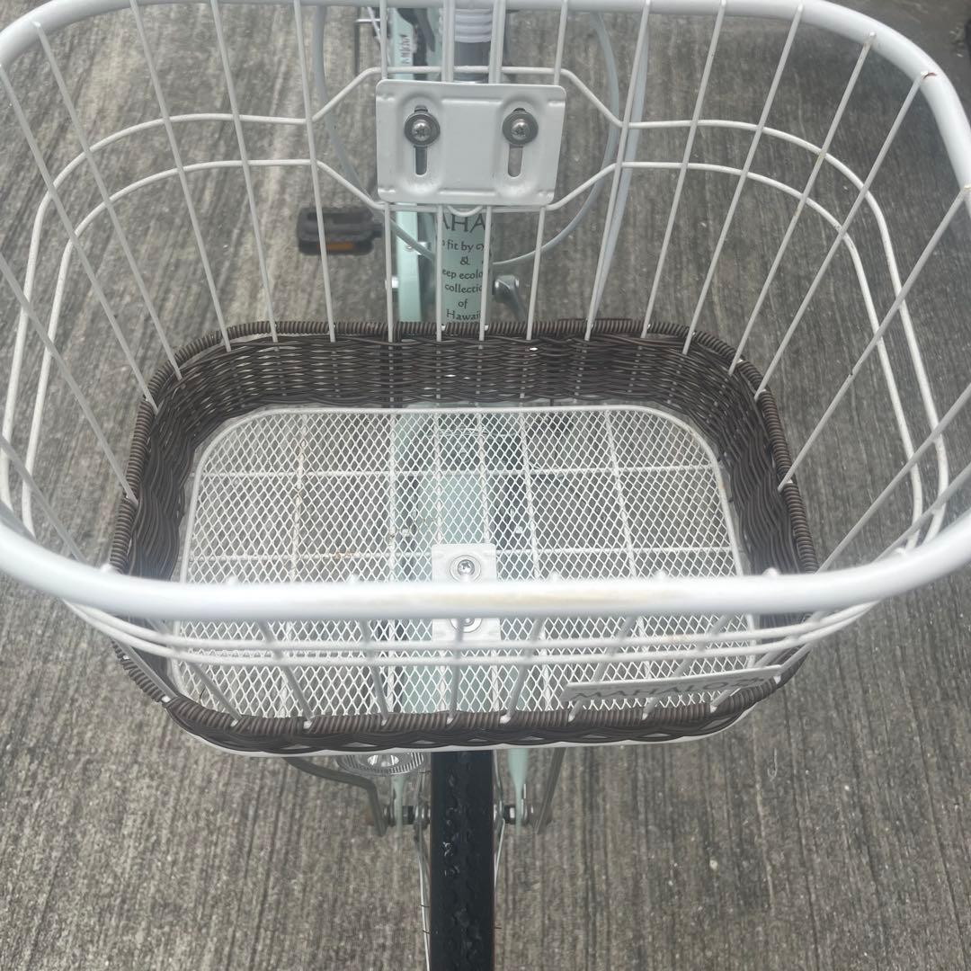 【美品】子供用自転車 26インチ ミントグリーン 前面バスケット付き