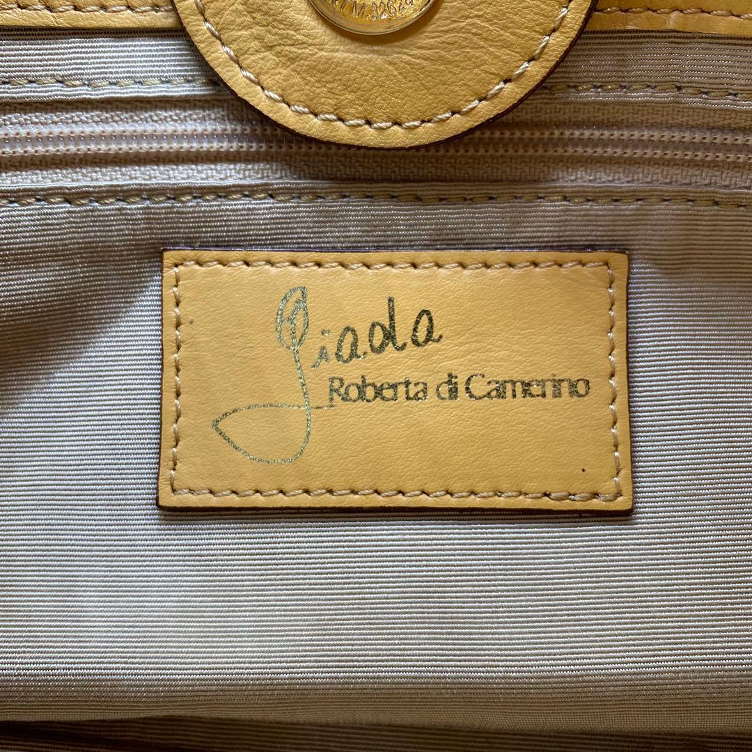 【美品】ロベルタディカメリーノ ショルダーバッグ ミヌエット ハニーイエロー