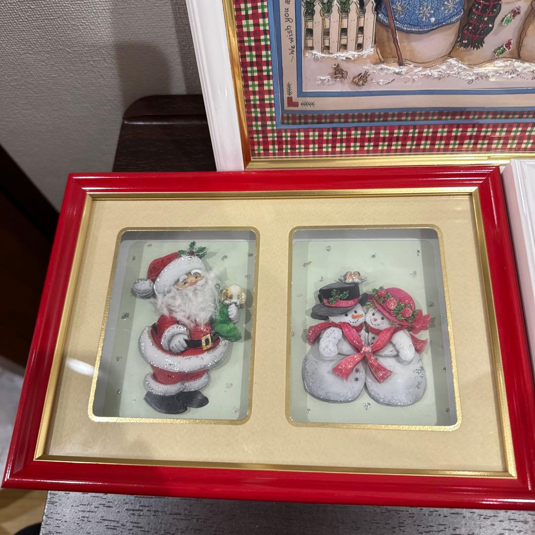 シャードボックス3Dアートクリスマスバージョン　サンタクロース　スノーマン