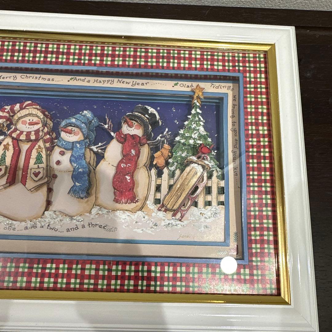 シャードボックス3Dアートクリスマスバージョン　サンタクロース　スノーマン