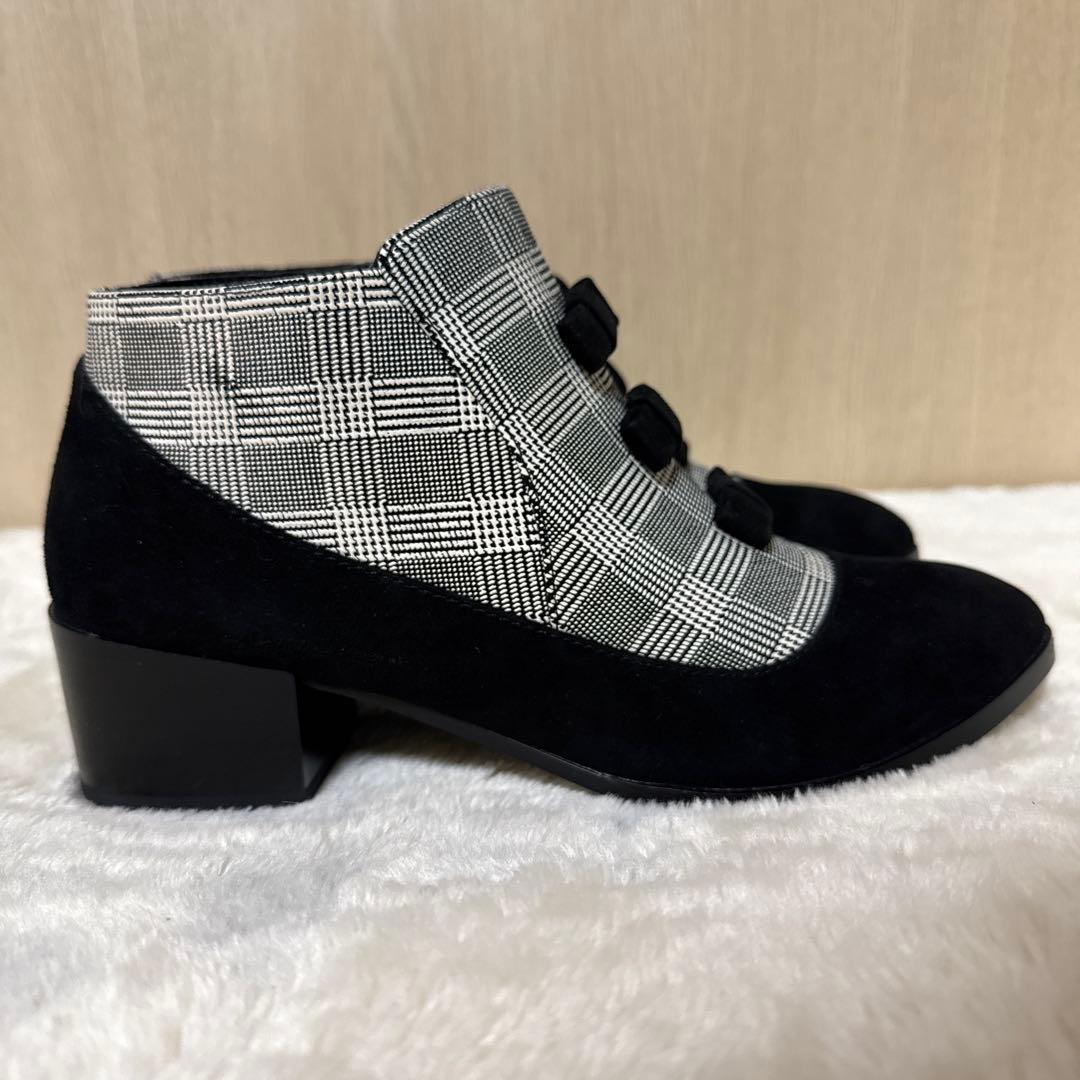 【新品・未使用】ANNA SUI スエード チェック ブーティ