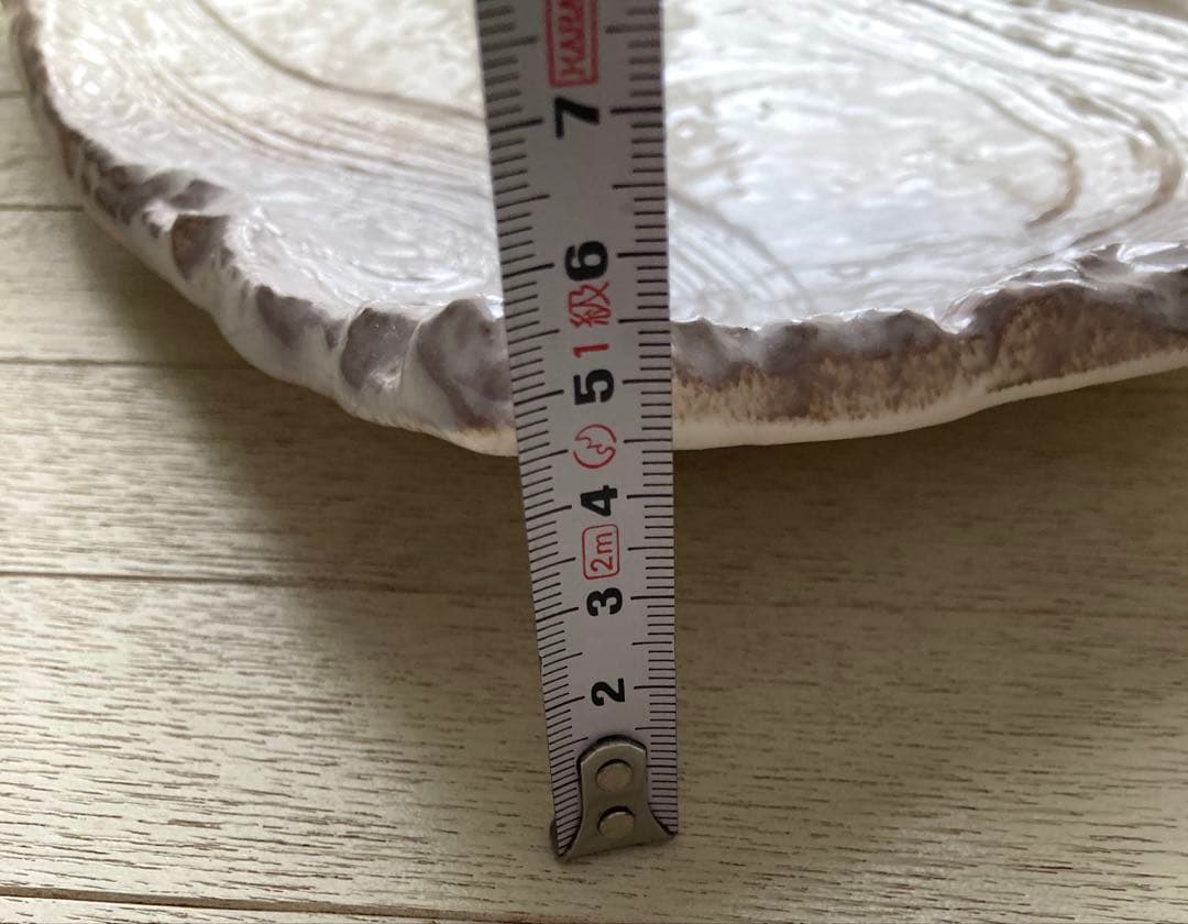 万古焼　志野脚付き長角皿　大皿　一点物　新品未使用品　白　渋い和食器