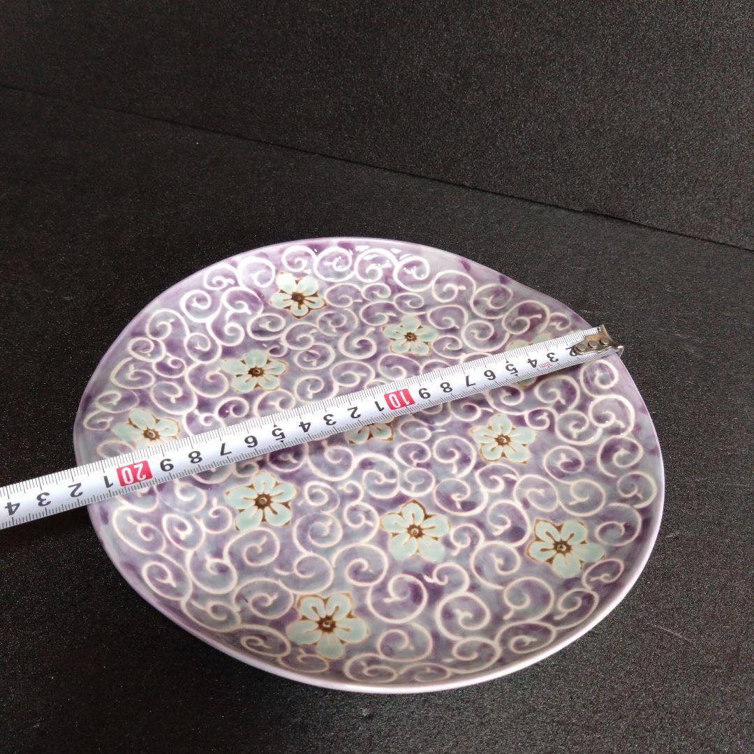 新品 波佐見焼 龍庵窯 捻りスクエアプレート紫　懐石料理　料亭　お祝い