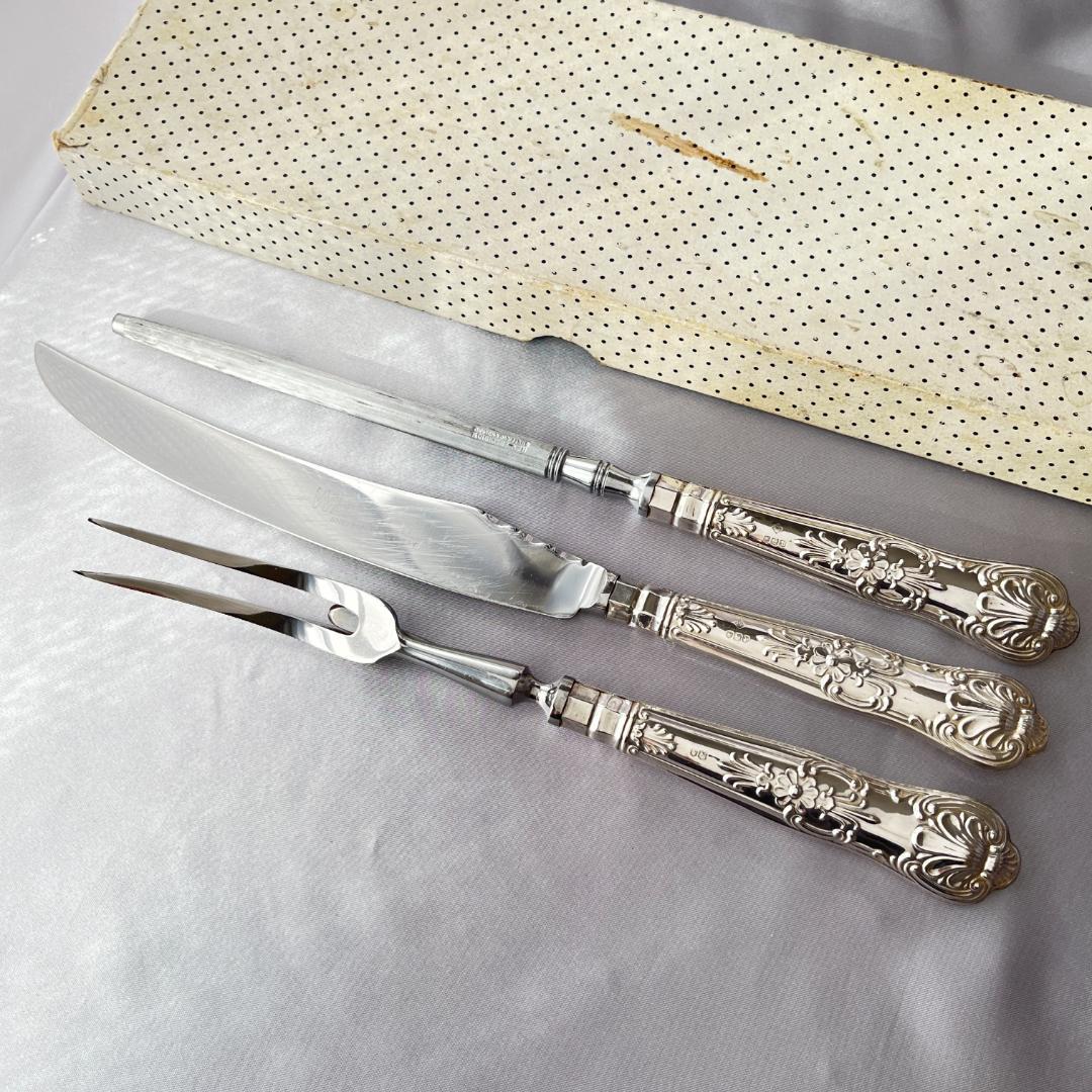 【Harrison Brothers】【純銀ハンドル】キングス　サーバーセット