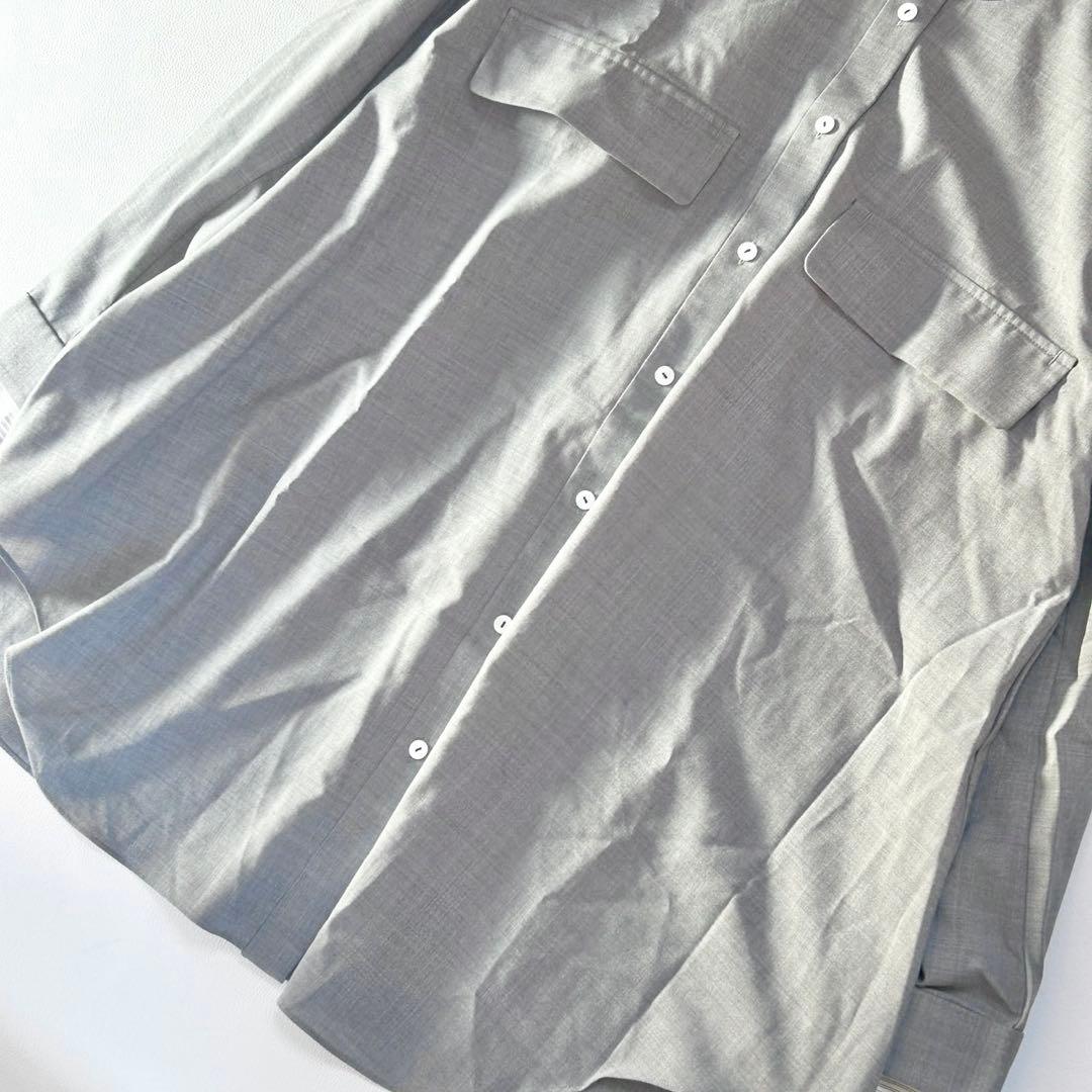 完売 極美品✨ENFOLD グレー オーバーシャツ ストライプ 38