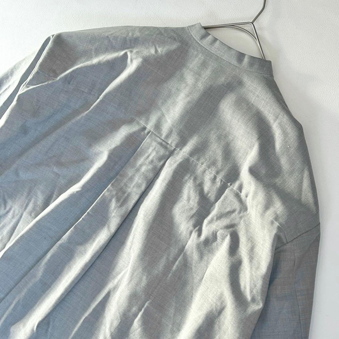 完売 極美品✨ENFOLD グレー オーバーシャツ ストライプ 38