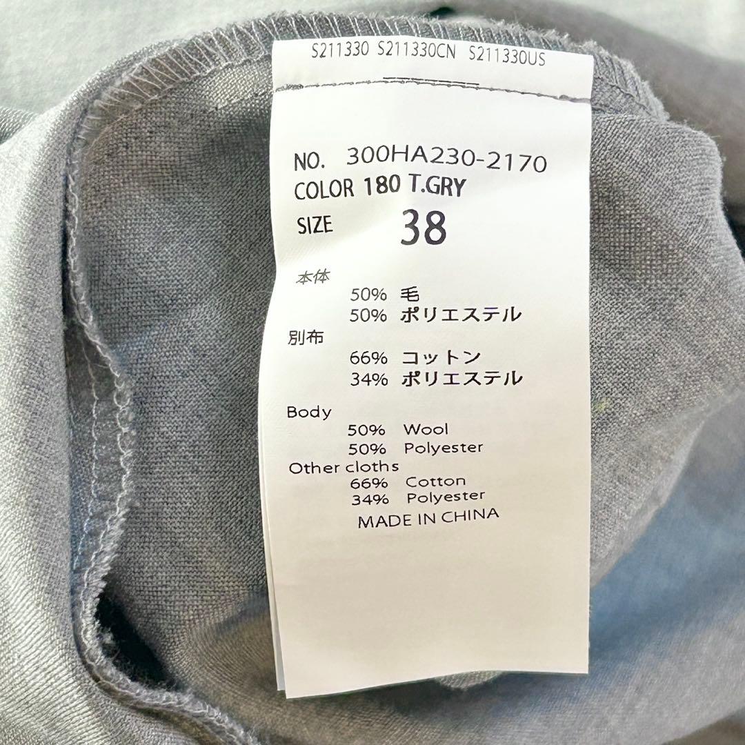 完売 極美品✨ENFOLD グレー オーバーシャツ ストライプ 38