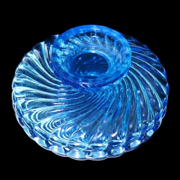 オールド・バカラ レアカラー ブルークリスタル製 コンポート バンブー 小物入れ