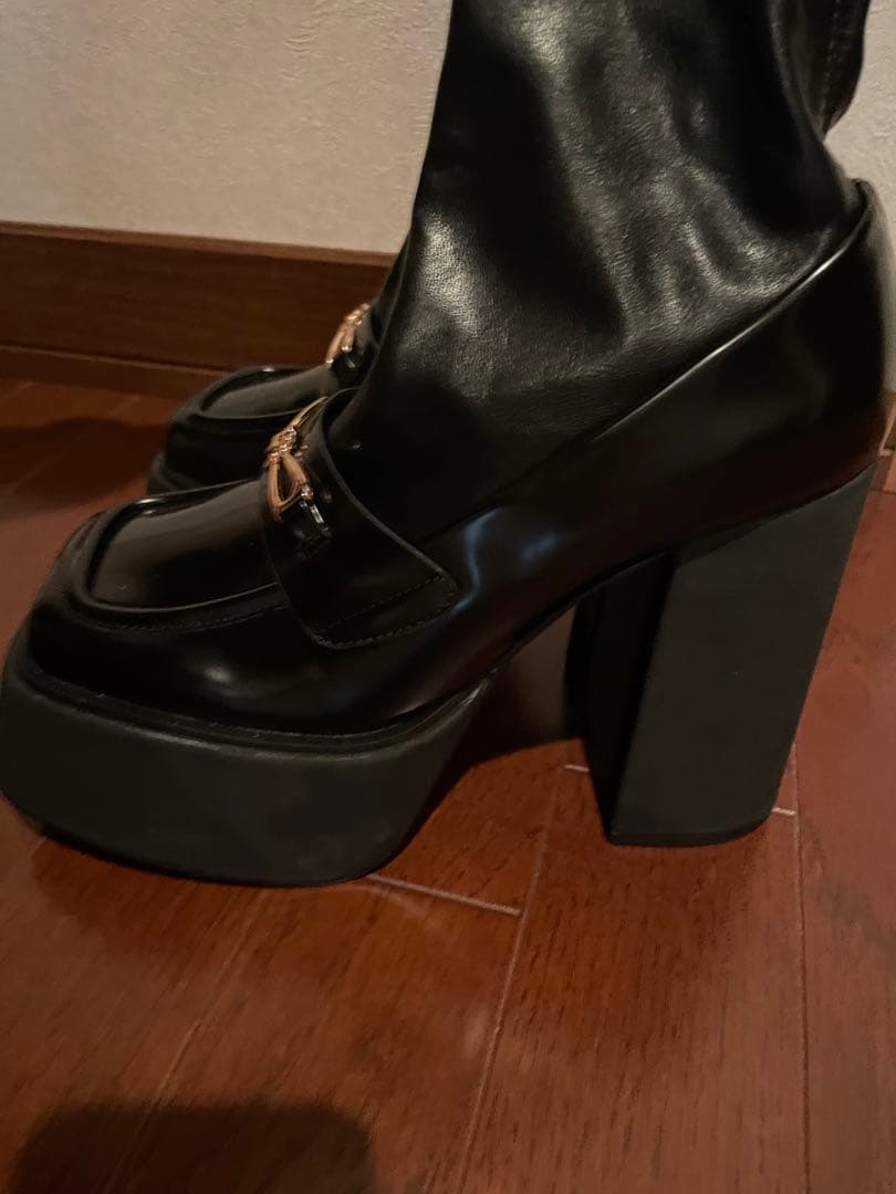 Darichスクエアトゥショートブーツ Lsize BLK