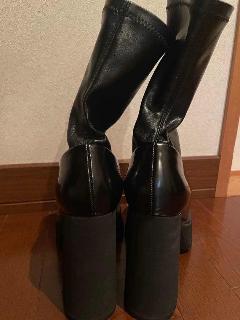 Darichスクエアトゥショートブーツ Lsize BLK