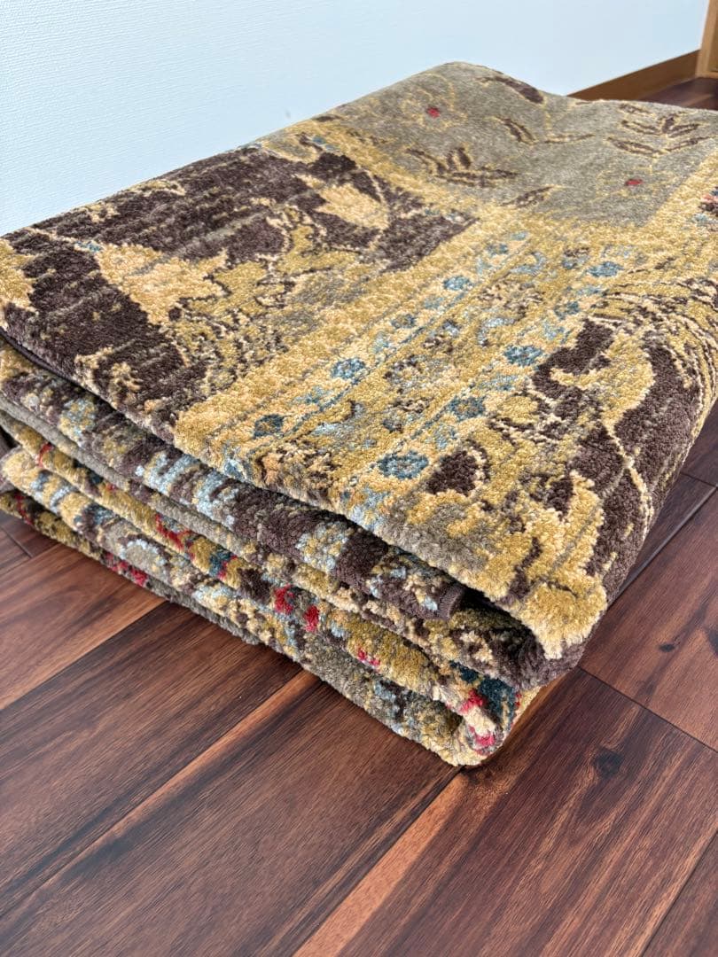 サヤンサヤンラグマット アンティーク風 カーペット パッチワーク ウィルトン織り