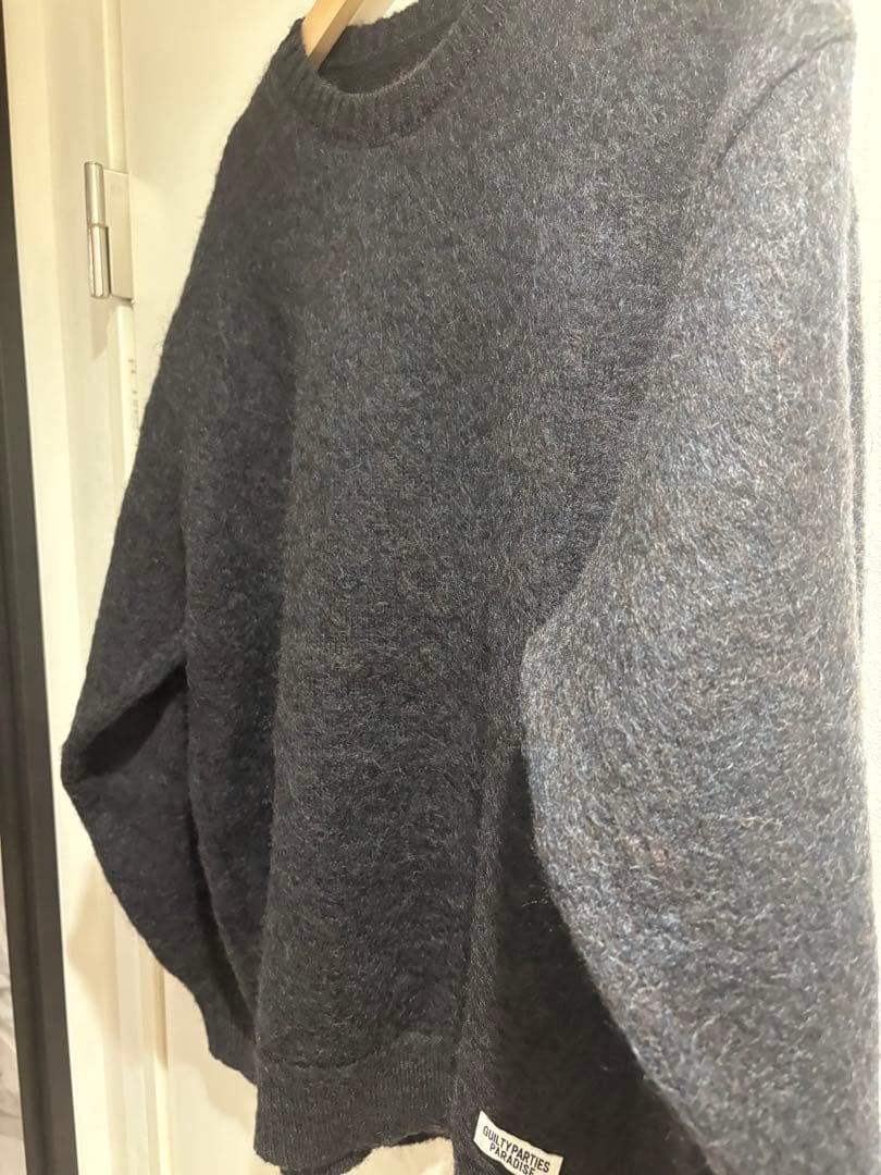 ワコマリア　ミックスモヘア　ニットセーター　チャコール　Lサイズ 2023fw