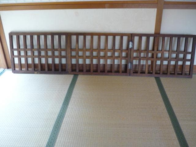 帳場格子（ごうし）三つ折り　時代物　商店帳場　仕切り・衝立