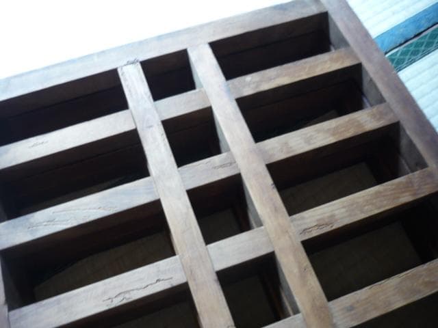 帳場格子（ごうし）三つ折り　時代物　商店帳場　仕切り・衝立