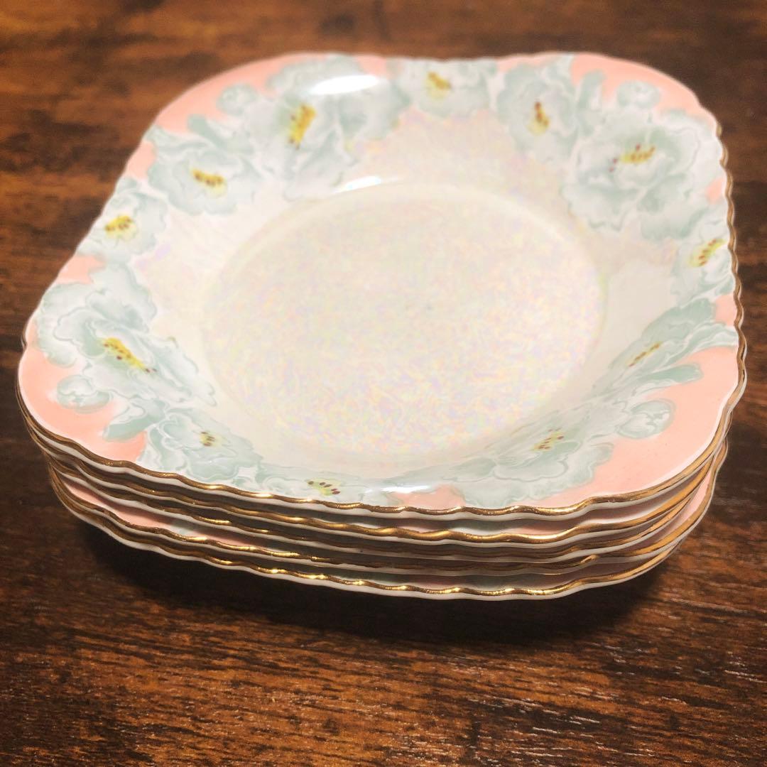 東洋陶器　TOTO 花柄　金彩　アンティーク　プレート　皿　小倉　KOKURA