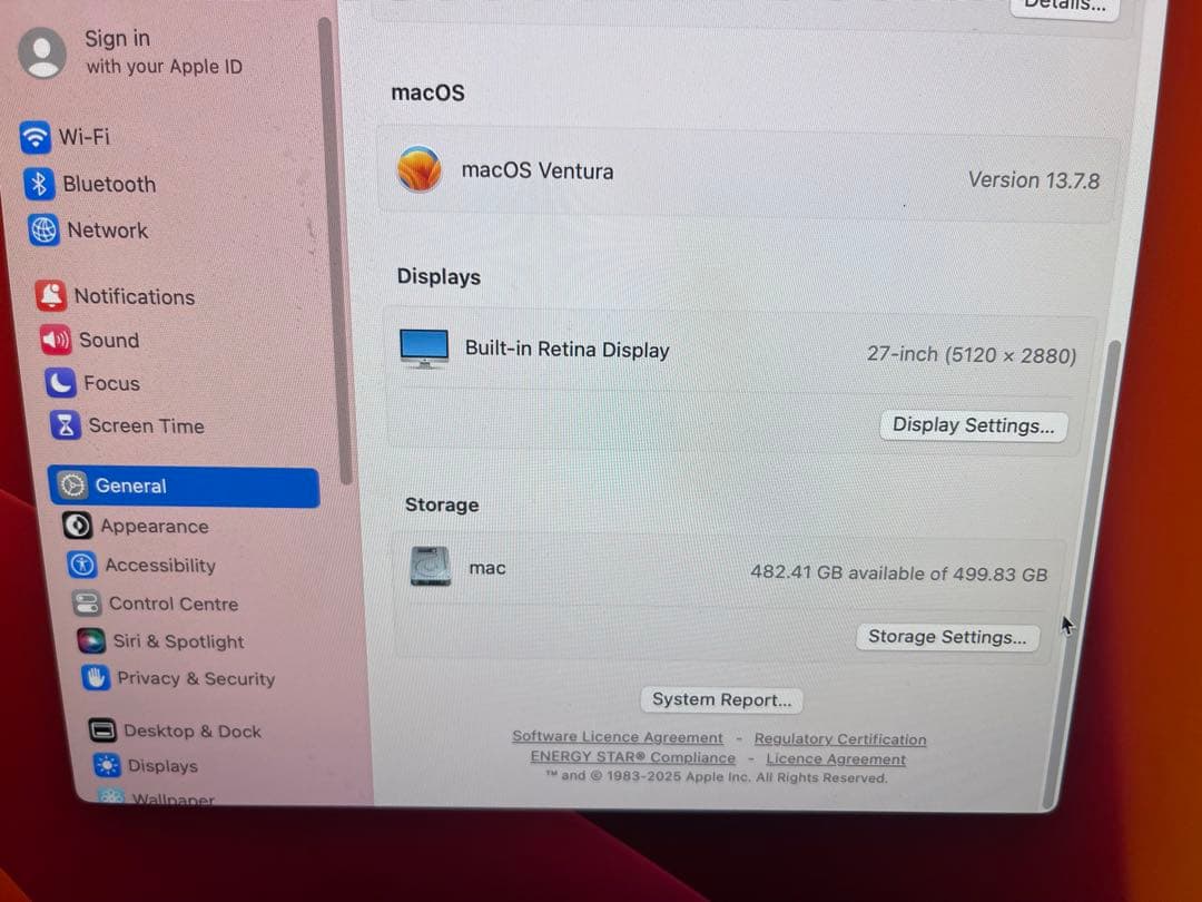 iMac Retina 5K 27インチ 2017 i5/8/500vga4gb