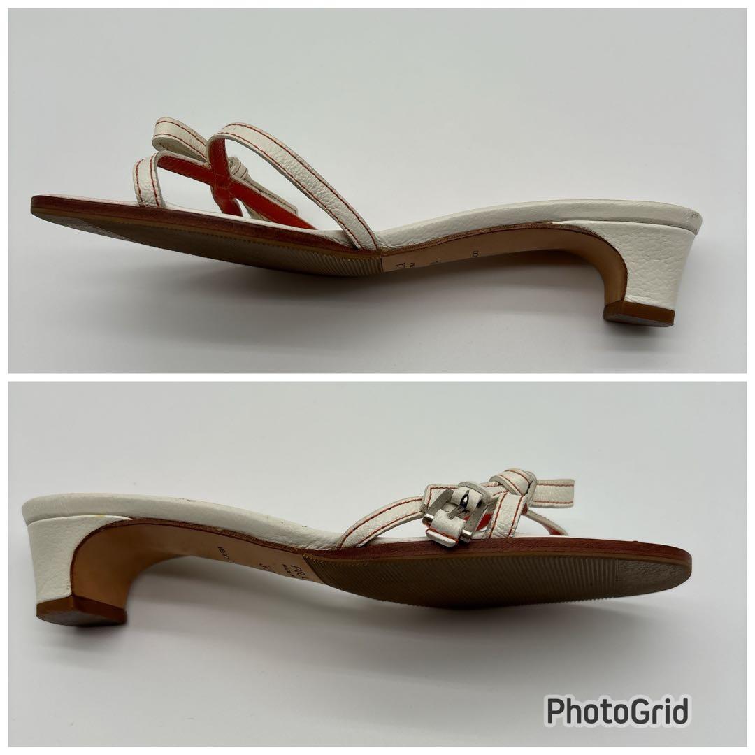 プラダ リボンデザインバイカラー ミュール　サイズ35 1/2 22.5㎝相当