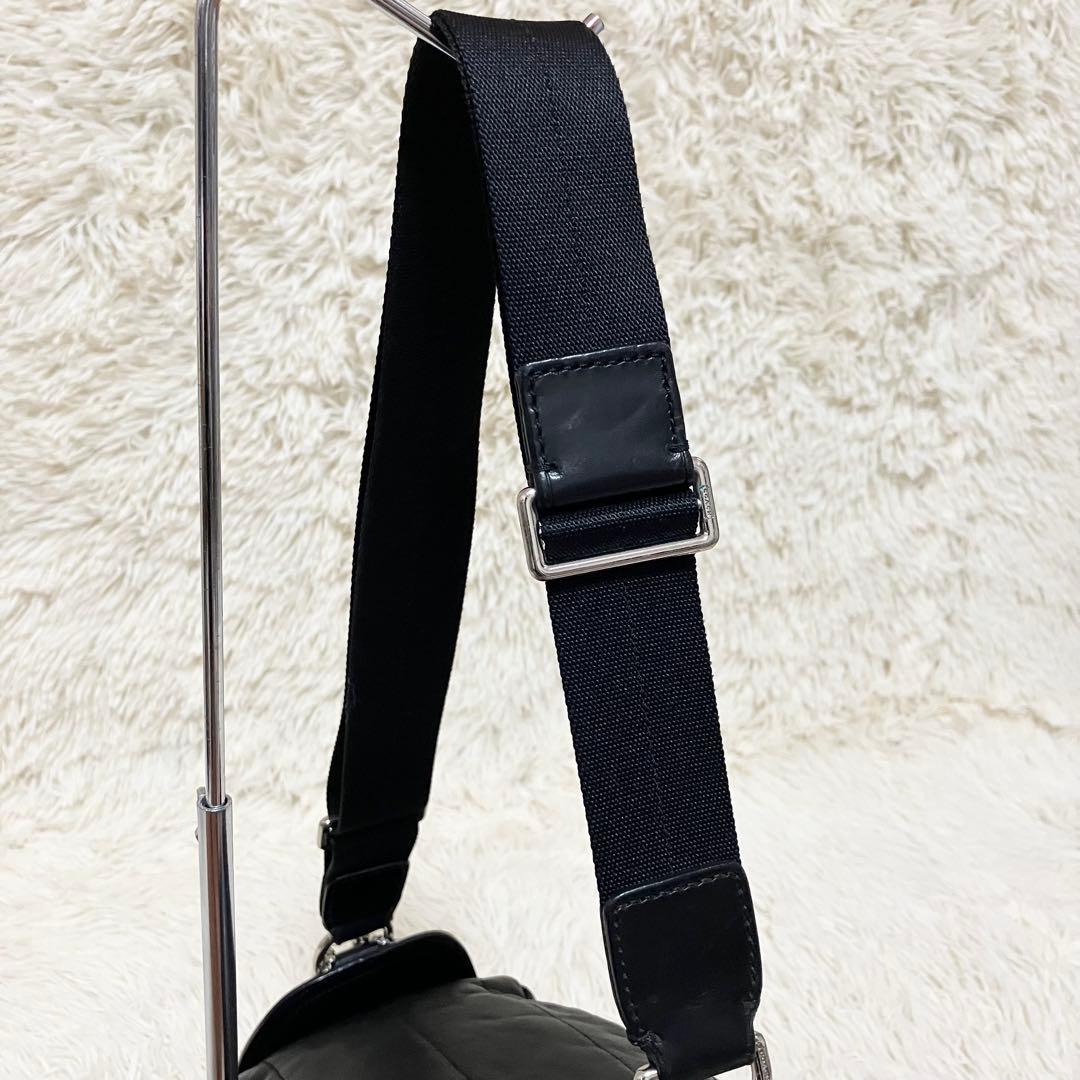 【美品】COACH ボディバッグ クロスボディ レザーブラック