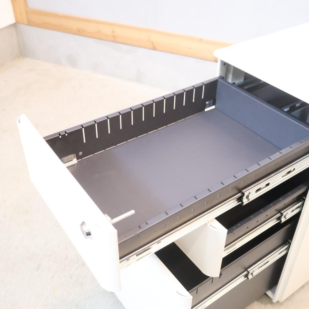 関家具 TORIA トリア スリムチェストワゴン コンパクト デスクワゴン 鍵付