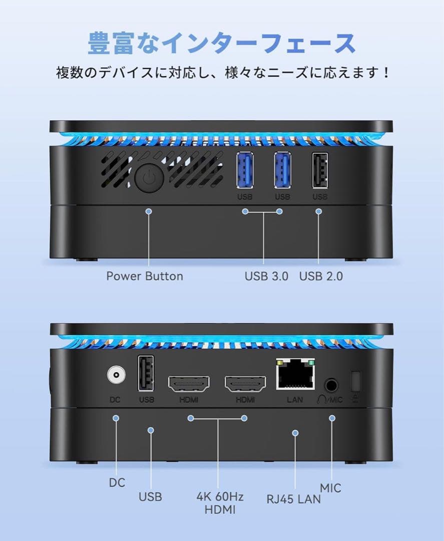 【ほぼ新品】定価36000円 Mini PC n100 12GB/256GB