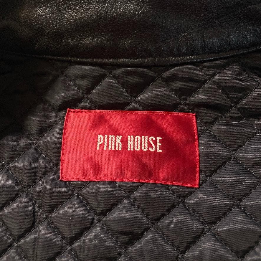 【くま子】ピンクハウス　シングルライダース レザージャケット ブラック