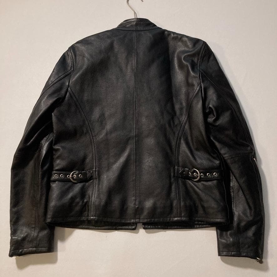 【くま子】ピンクハウス　シングルライダース レザージャケット ブラック