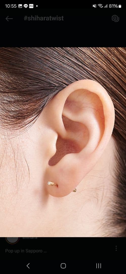 【未使用】Shihara　Twist pin　ダイヤモンド ピアス　18K