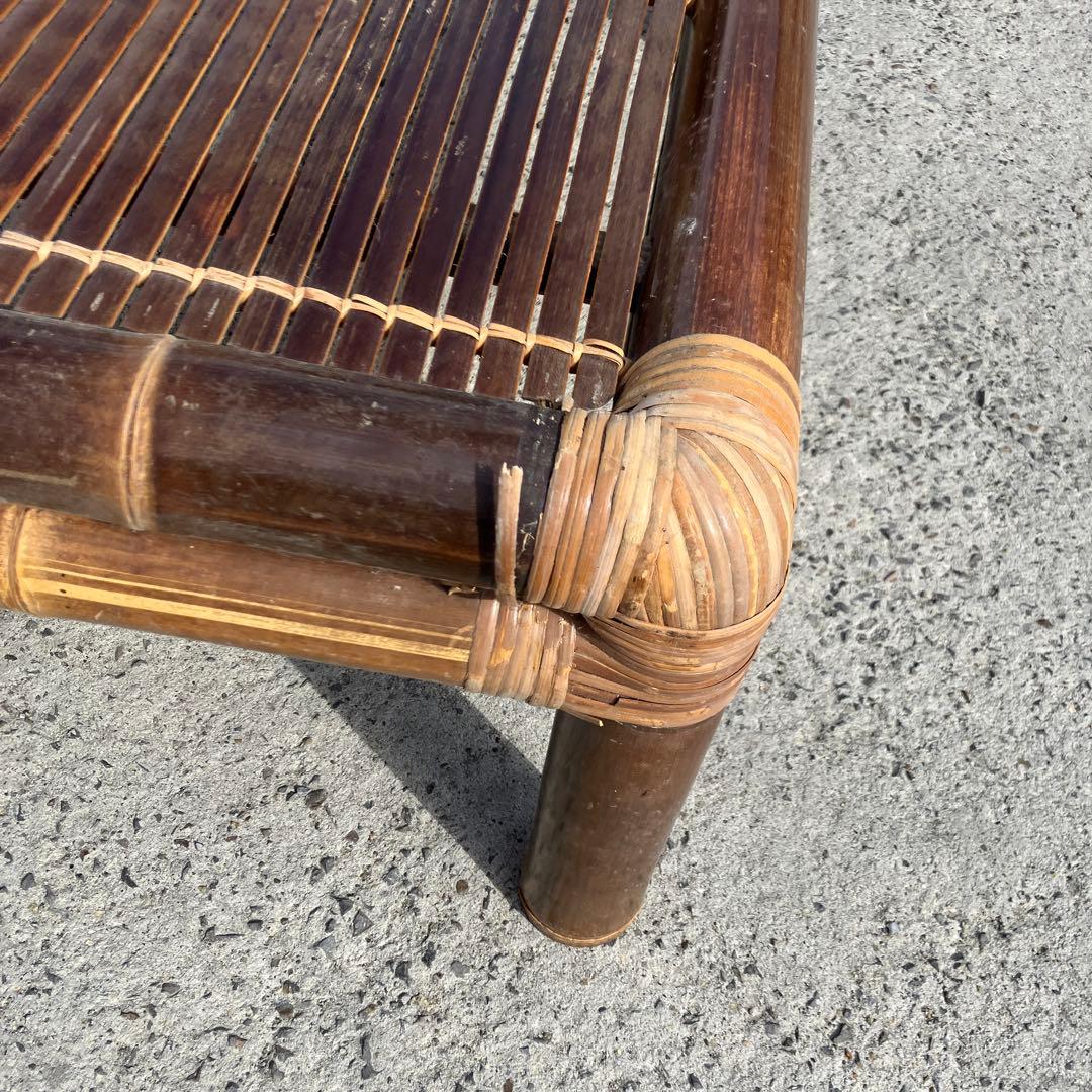 昭和レトロ エスニック バンブーテーブル 竹製座卓 ローテーブル ビンテージ
