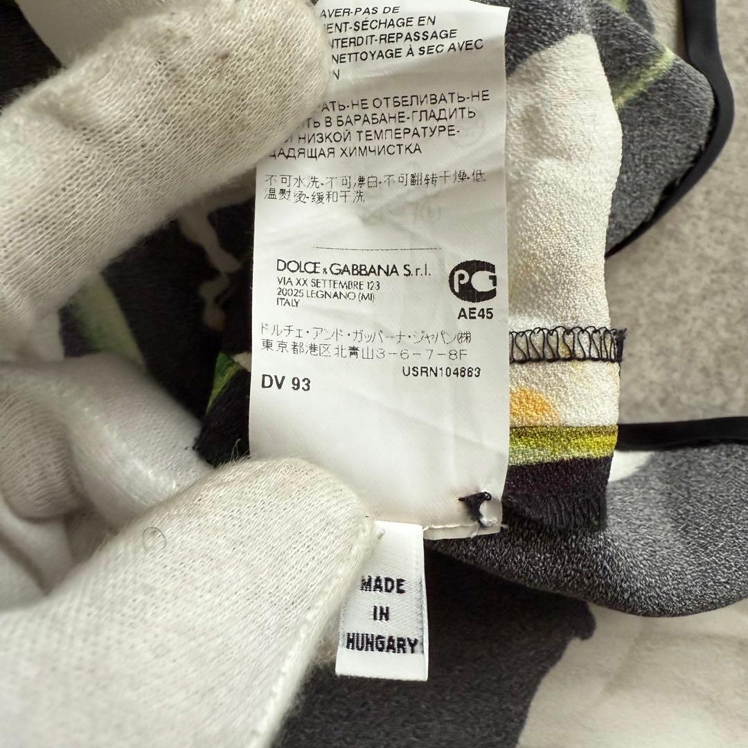 ドルチェ&ガッバーナ　ワンピース　花柄　フワラー　黒　半袖　フレア