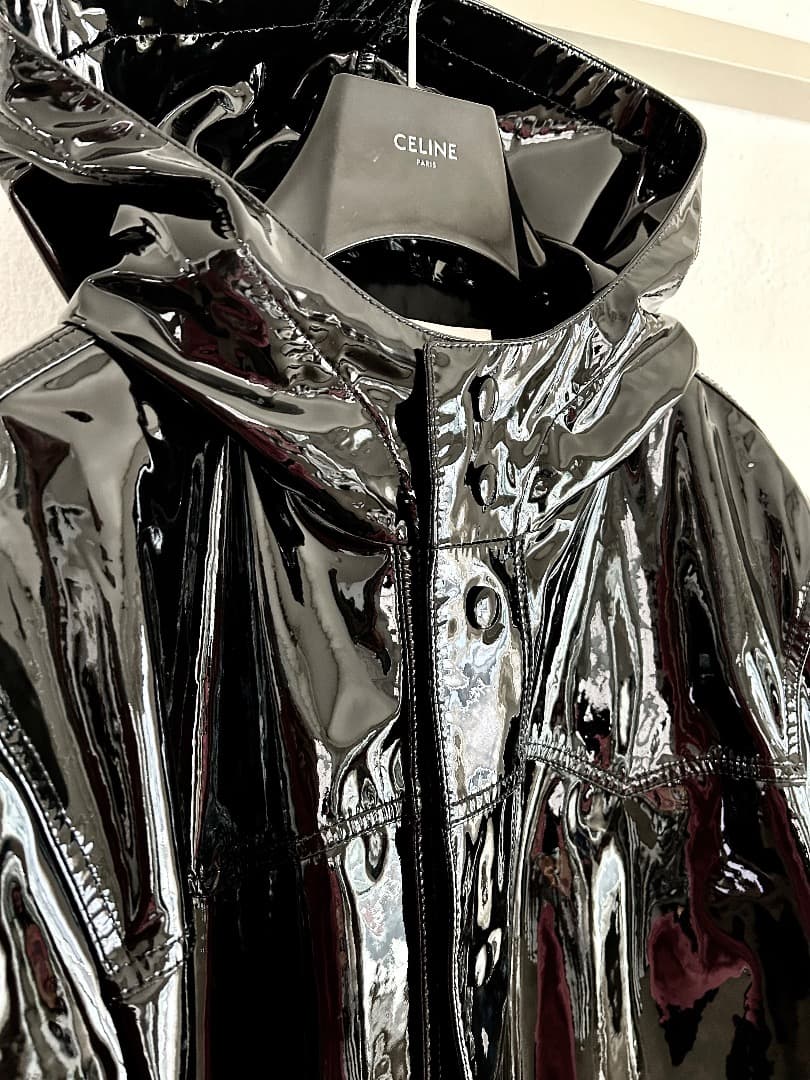 sensei　CELINE 19SS エナメル　ラムレザーモッズパーカー