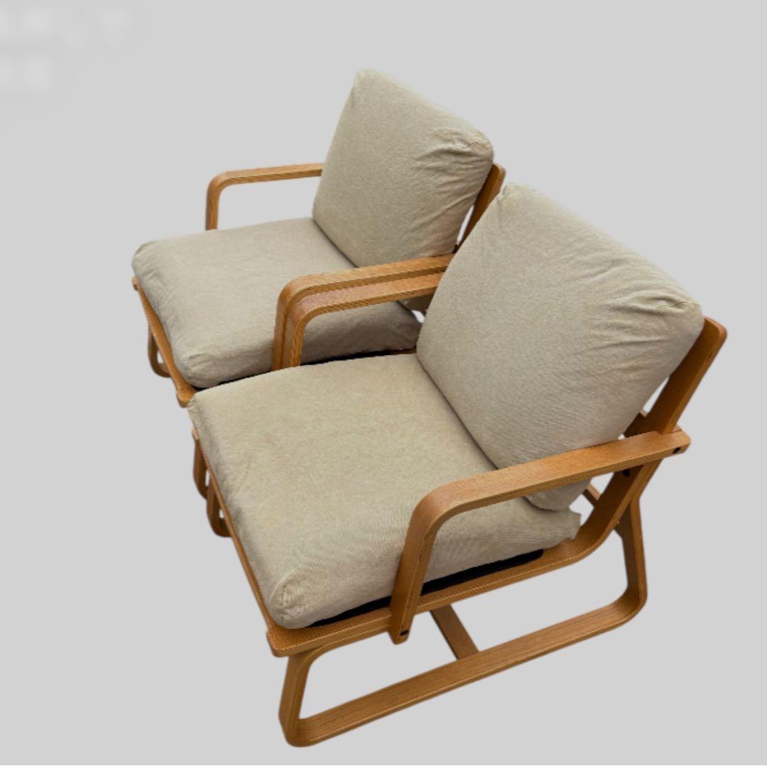 MUJI リビングでもダイニングでもつかえるソファチェア　2脚セット