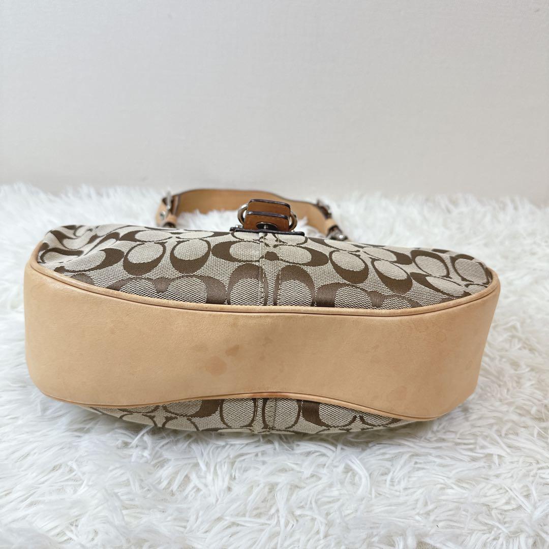 COACH シグネチャー ワンショルダーバッグ ホーボー ブラウン Y2K三日月