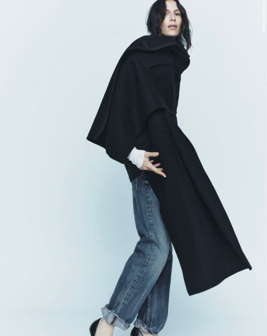 ZARA ZW ウールブレンドケープ LIMITED EDITION