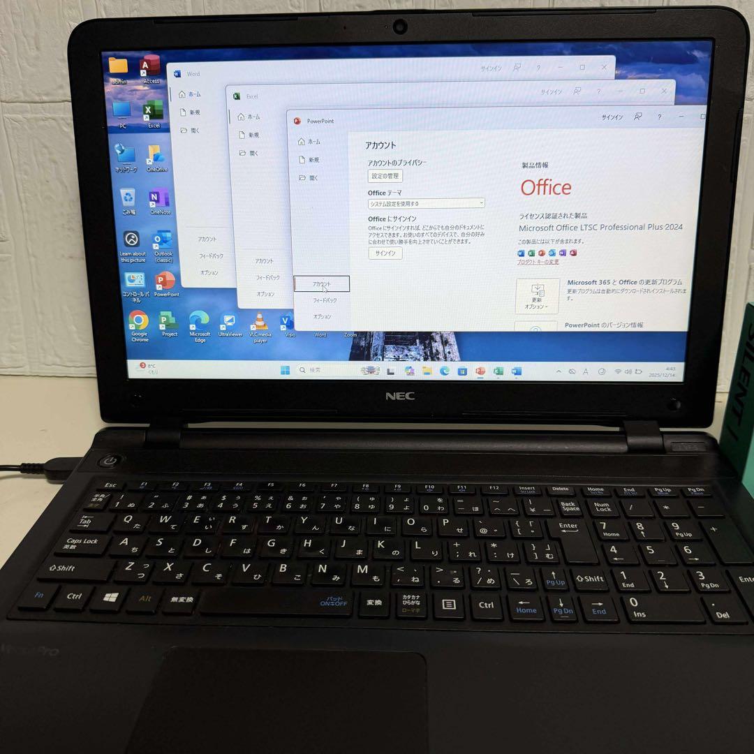 Windows11 オフィス付き　高速起動SSD Webカメラ　NECノートPC