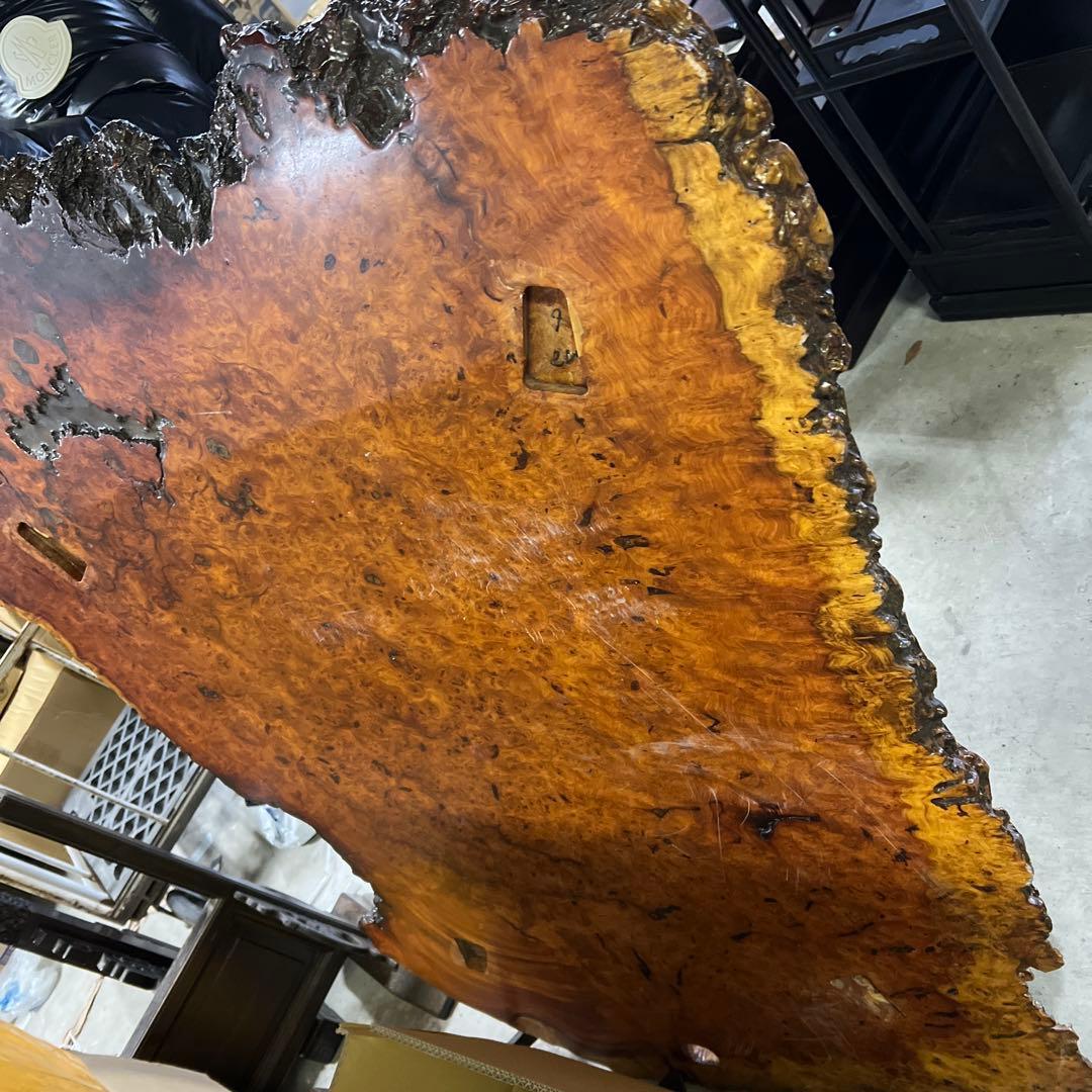 極上瘤杢 一枚板 天然耳付 無垢材 大型座卓 天板用