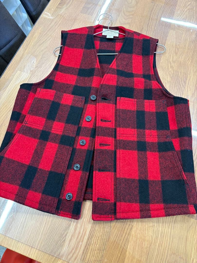 FILSON 赤黒チェック ベスト M