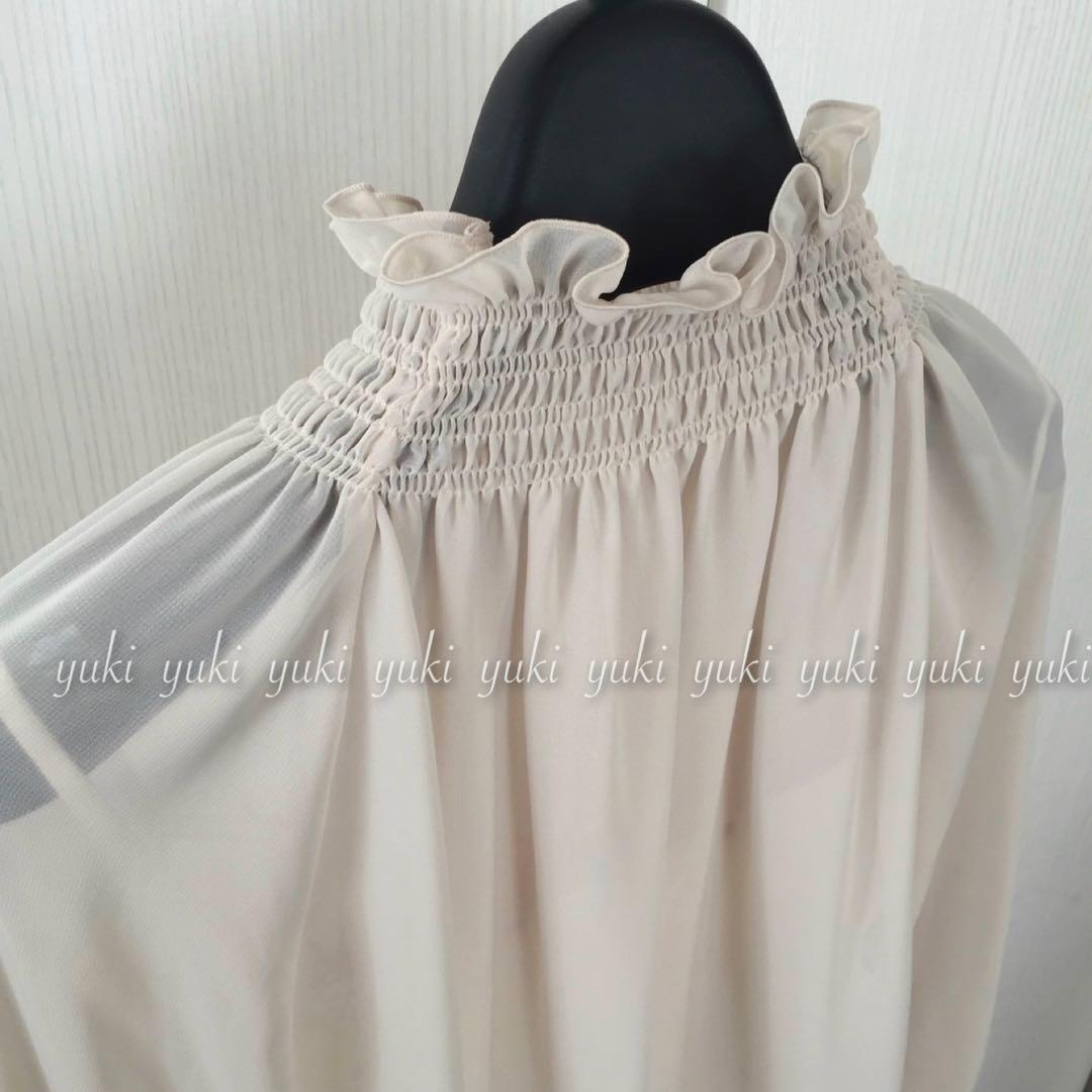 ANAYI シアージョーゼット シャーリングブラウス