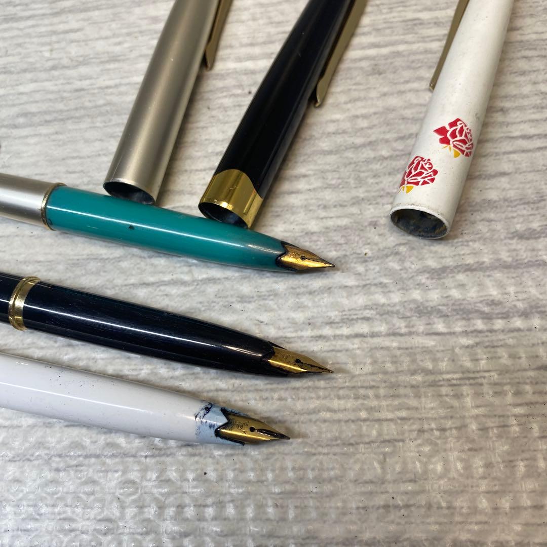 PLATINUM プラチナ 万年筆 18K ショート 金　廃盤　細字　花柄