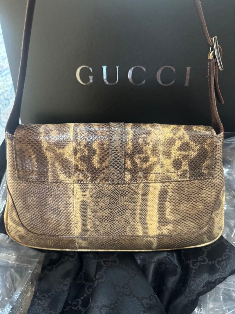 グッチ　パイソンジャッキーワンショルダーバッグ　ヘビ革