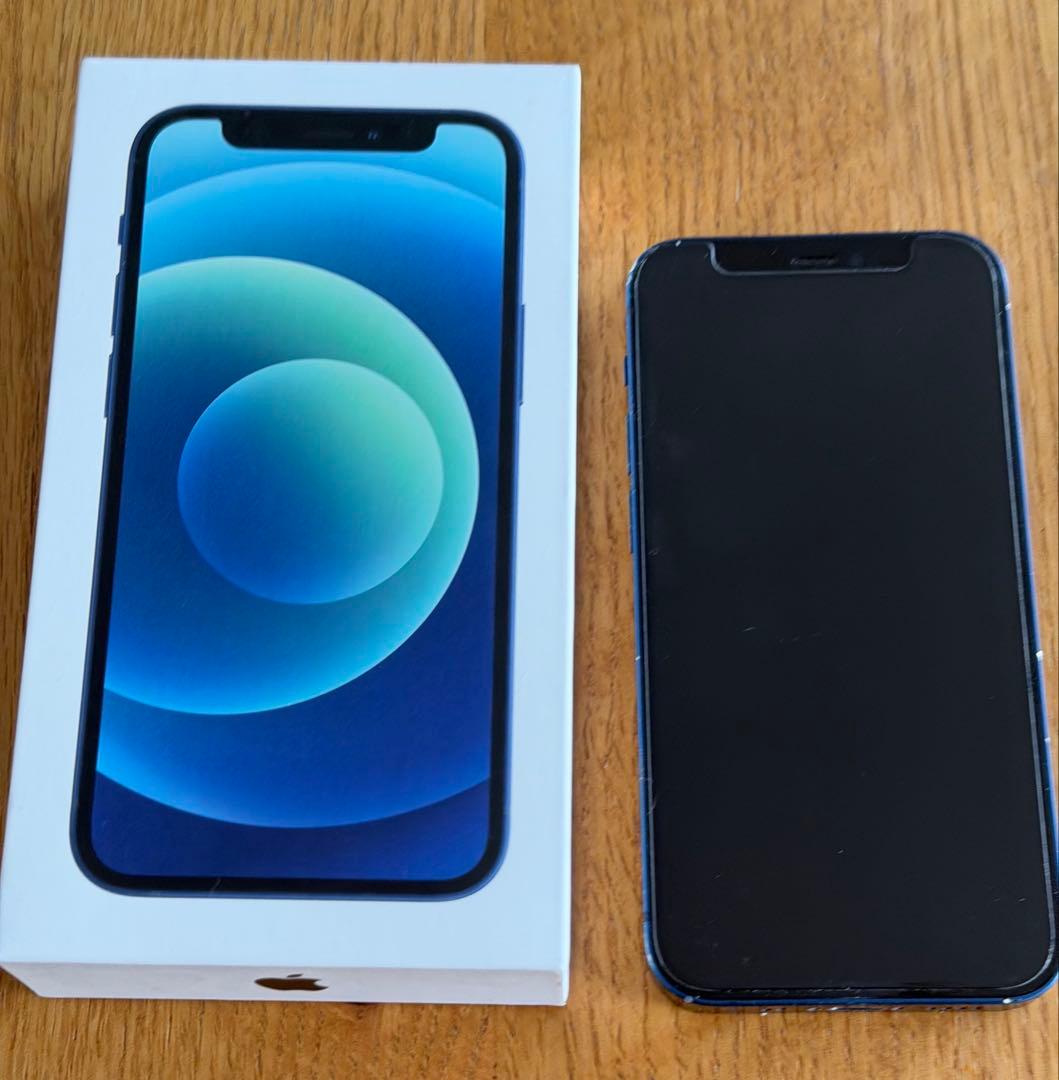 【64GB/動作確認済】iPhone 12mini 本体、箱 （ブルー）