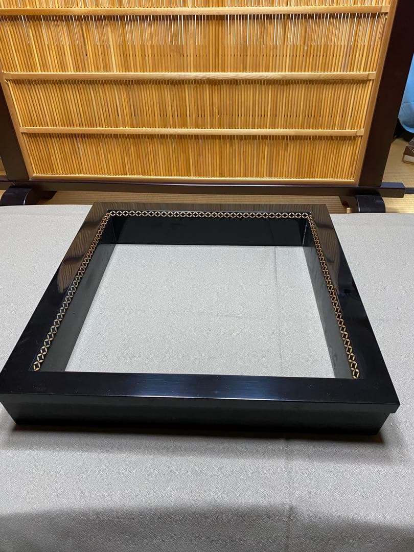 茶道具/炉縁 真塗 面七宝蒔絵 中村宗悦　共箱