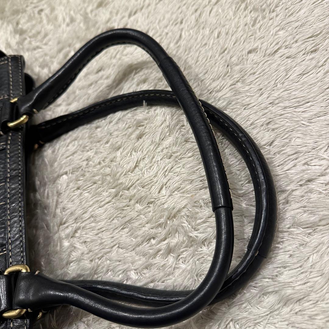 COACH コーチ　バッグ　ハンドバッグ　タッセル　フリンジ　金具　レザー