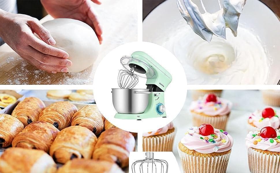 ・新品未使用・スタンドミキサー 4.5L大容量 低騒音 6段階調節 グリーン