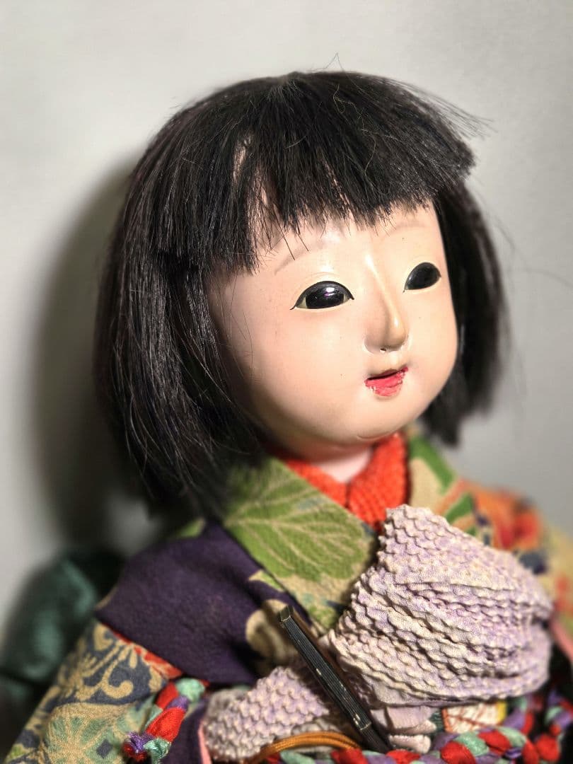 古い市松人形 　女の子　松月作