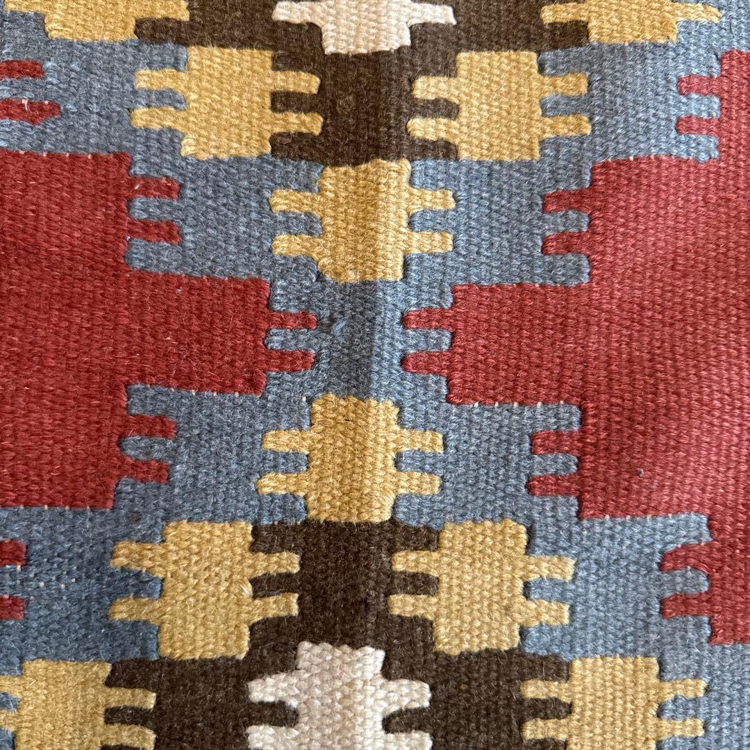 ニュージーランド ウール製キリム／200cm x 145cm／インド産