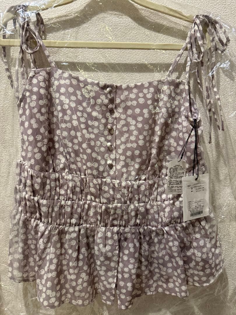 トップス Cherry Pattern Strap Top pale mauve / M
