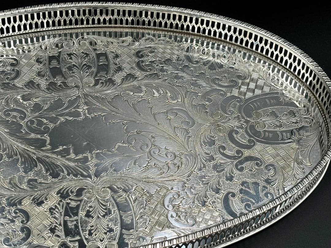 専用　英国アンティーク　Viners of Sheffield 銀メッキトレイ